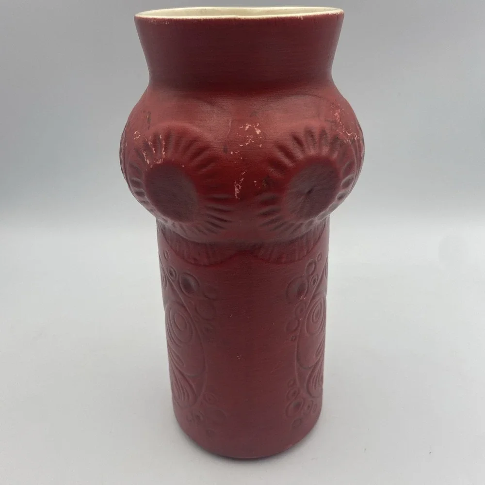 Vintage McCoy Pottery Scandia Red Butterfly Vase Pattern‎ 620 8.5